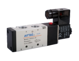 4V31008CIT AIRTAC CONTROL VALVE, 4V3 SERIES, SINGLE SOLENOID 4 WAY 2 POSITION  110VAC, 1/4"NPT, HARDWIRED